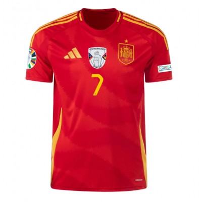 Spanien Alvaro Morata #7 Hjemmebanetrøje EM 2024 Kortærmet Spanien Alvaro Morata #7 Hjemmebanetrøje EM 2024 Kortærmet